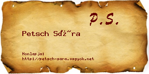 Petsch Sára névjegykártya
