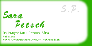 sara petsch business card