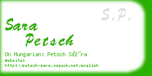 sara petsch business card